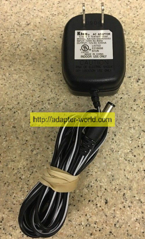 *100% Brand NEW* Ktec 12V AC 420mA KA12A120042033U Quick Ship AC ADAPTOR Free shipping!